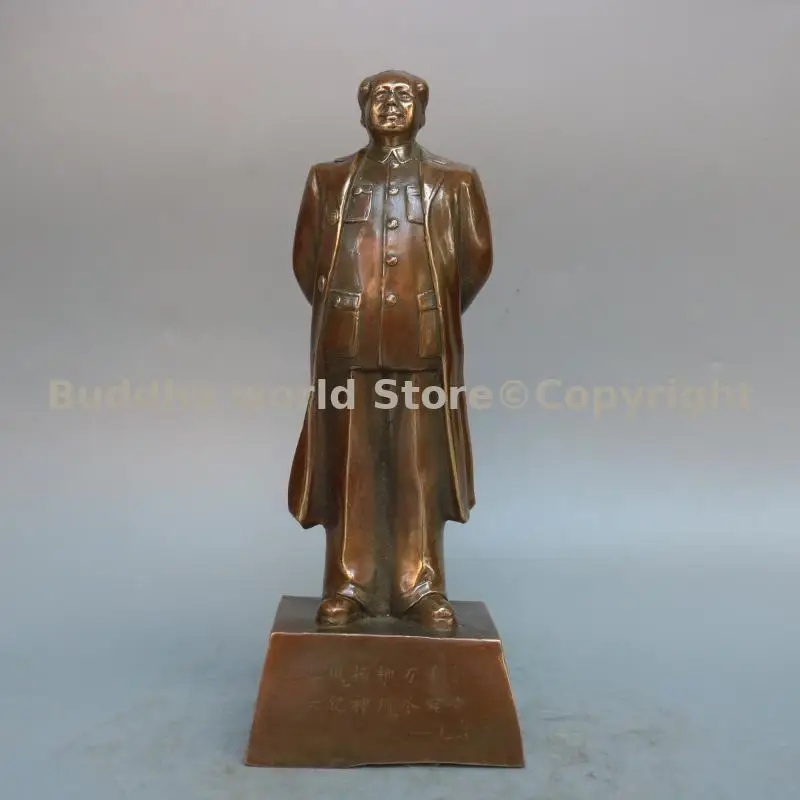 

24CM Bronze sculpture Collection World War II CHINA BEIJING leader Revolutionist MAO ZEDONG statue Anti-Fascist War Red Army