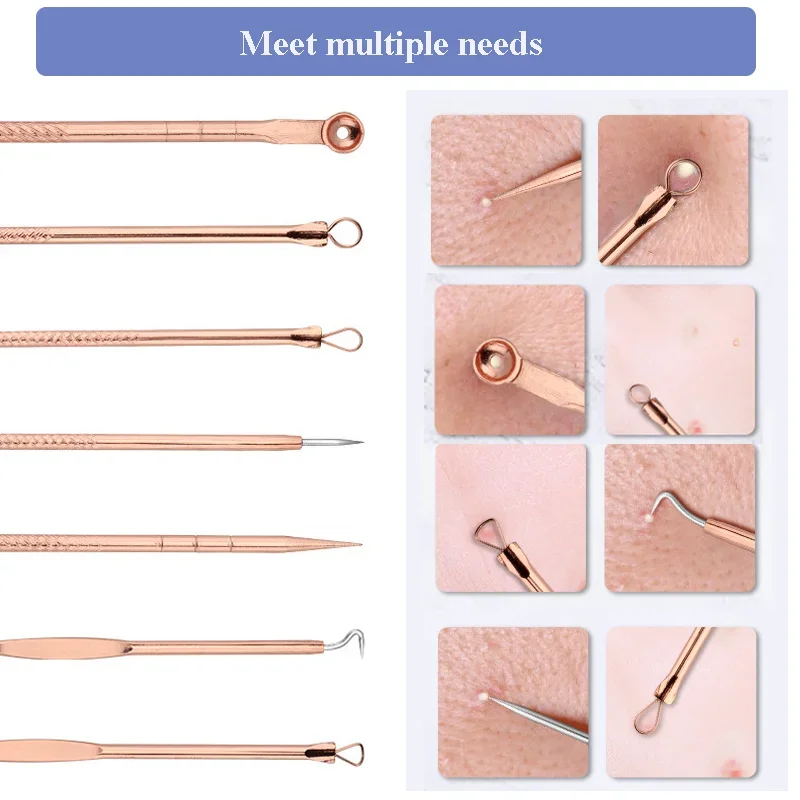 4 pz/set Acne Blemish Remover Estrattore di Comedone Ultra-fine Bellezza Viso Poro Cleaner Aghi Set Acne Ago Detergente Viso Pelle