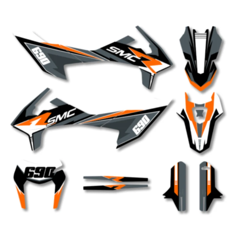 

DSMTECH Custom Motorcycle Graphics For KTM 2019 2021 2022 SMC-R 690 19-21 SMC-R Enduro Decal Stickers Kits 003