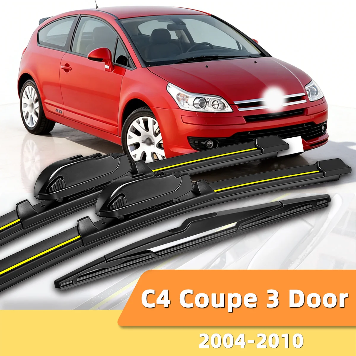 

3 шт. передних и задних дворников для Citroen C4 Coupe 3-дверный 2004-2010, автомобильные аксессуары для лобового стекла 2005 2008