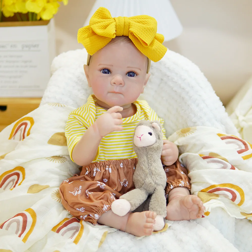 دمية تولد من جديد مقاس 18 بوصة، جسم أطفال مطاطي واقعي، هدية مهرجان للأطفال