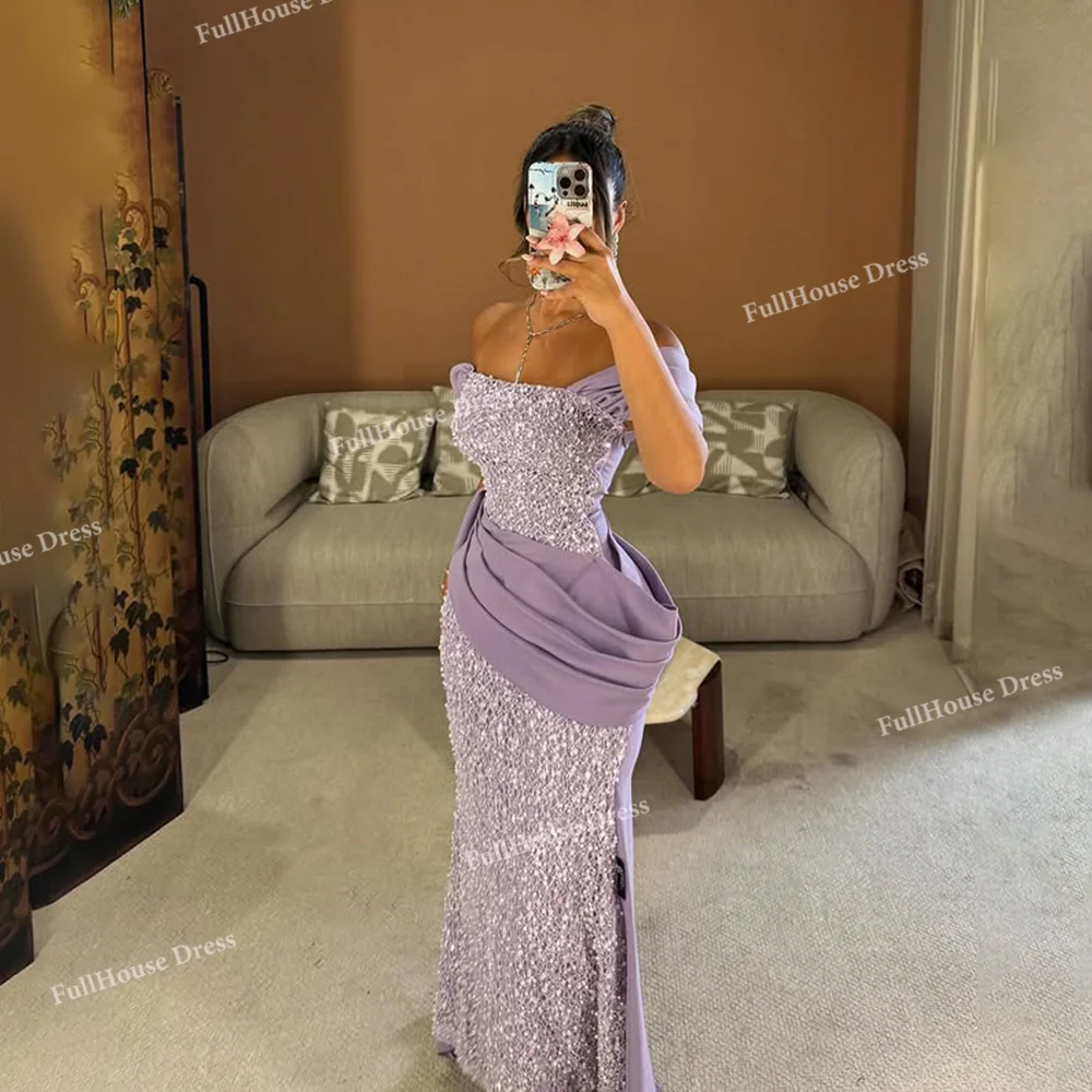 

Custom Made Luxury Boat Collar Beading Sheath Floor Length Evening Dress Backless Pleated Prom Dress with Sweep Court ن سهر