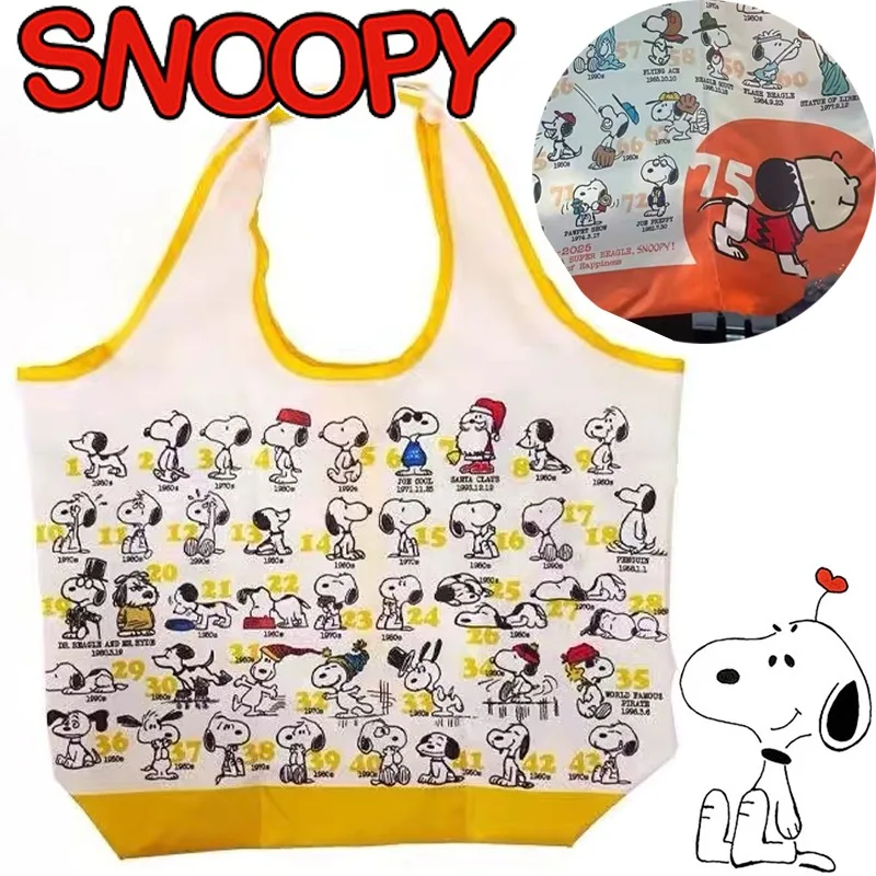 

Сумка-тоут Snoopy, складная, экологичная, креативная, вместительная, на плечо, с мультяшным принтом, модная, повседневная, для покупок, подарки