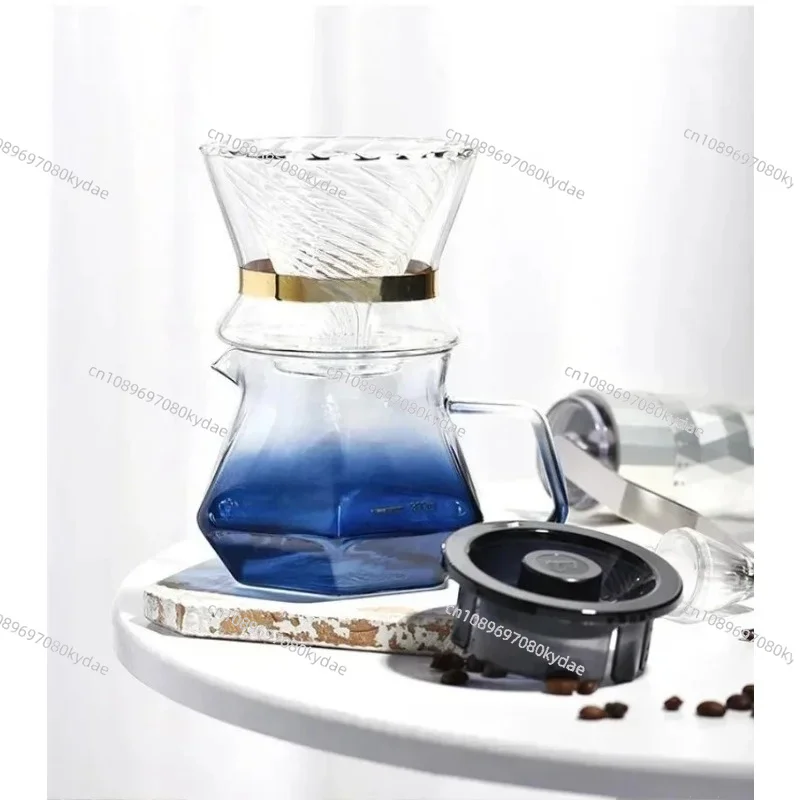 

400/500ml Handmade Glass Coffee Server V Shape Pour Over Dripper Home Barista Brewing Tool 1-2 Cups