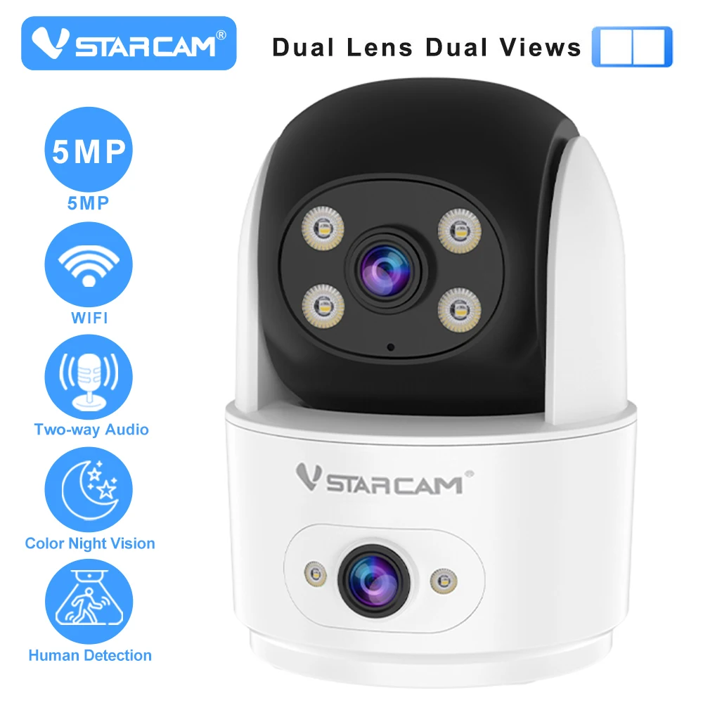 

Vstarcam 5MP Dual Lens PT Camera WiFi Security Indoor Home IP Camera Human Detection Surveillance Full color Night Vision IP Cam