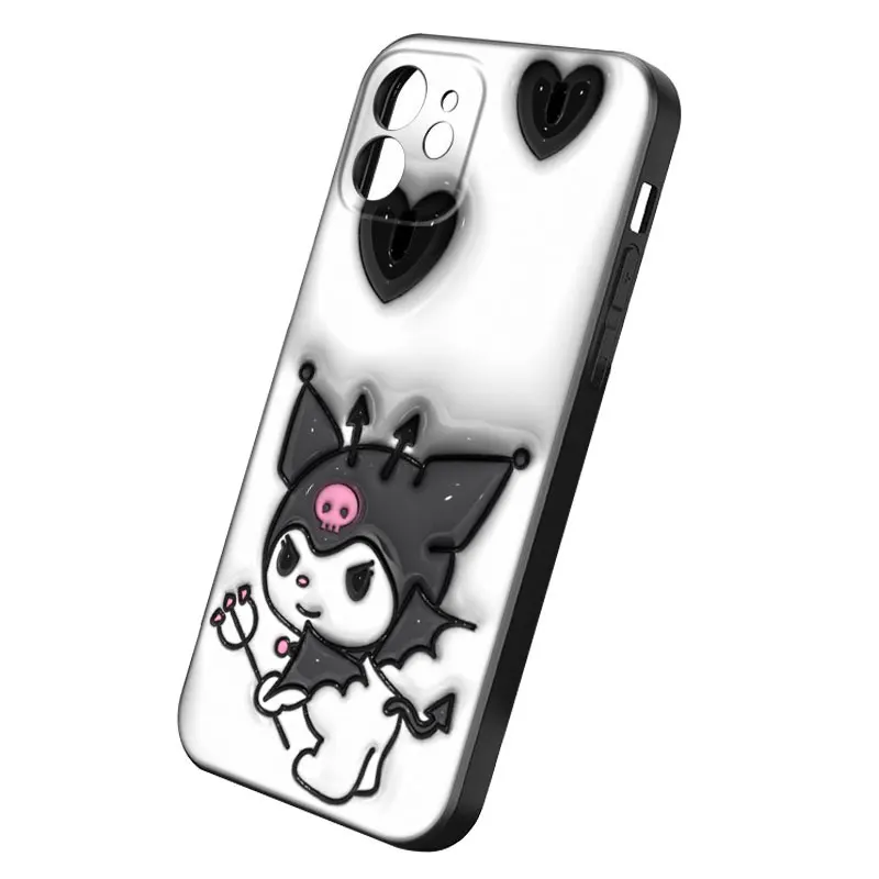 Pink Cute Hello Kitty Kuromi Phone Case For Apple iPhone 12 13 Mini 11 14 15 Pro Max 7 8 Plus X XR XS SE 2020 2022 Black Case