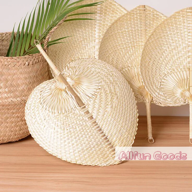 [TG835]Handmade Straw Woven Fans Craft Summer Cooling Fan Bamboo Home Decoration