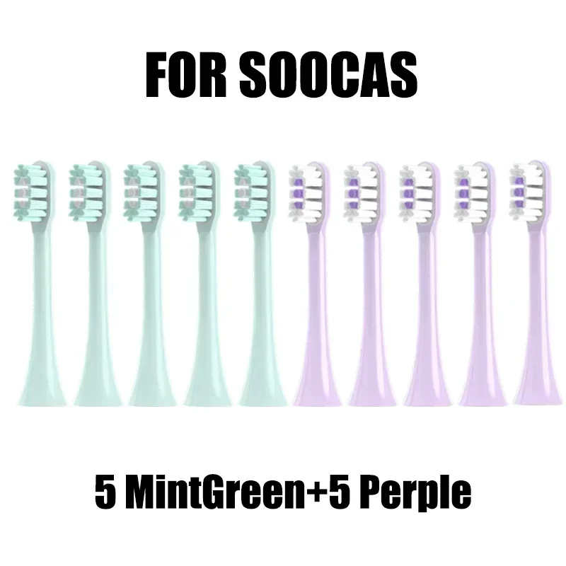فوهات شعيرية ناعمة من دوبونت فراغية ، رؤوس فرشاة قابلة للاستبدال لـ SOOCAS X3 Pro X1 V1 V2 D3 X3U X5 ، معبأة محكمة الغلق ، 10