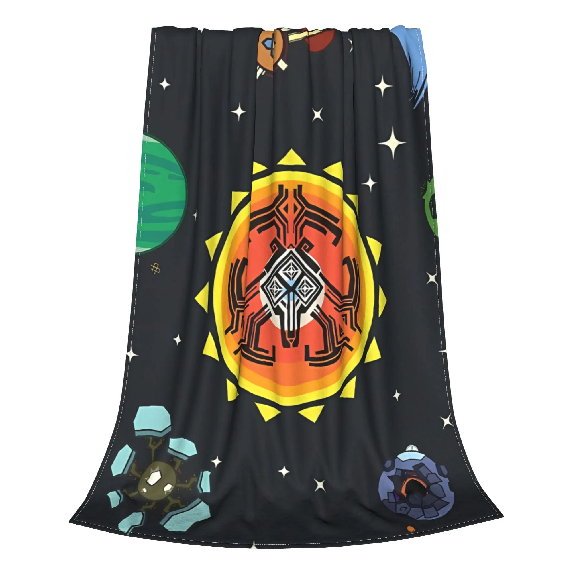 1PC Home Cute Room Decor Hearthian Solar System Blanket Throw Blanket Outer Wilds Novelty Warm Blanket All Season