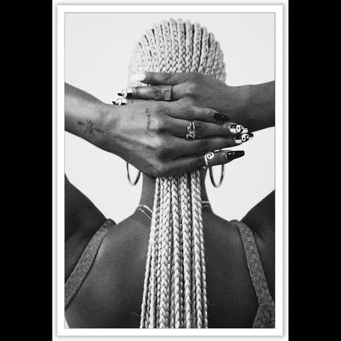 Affiche Murale en Toile Tressée Africaine, Design de Cheveux de Femmes Noires, Décor de Salon à la Mode pour Chambre à Coucher, Salon, Sans Cadre