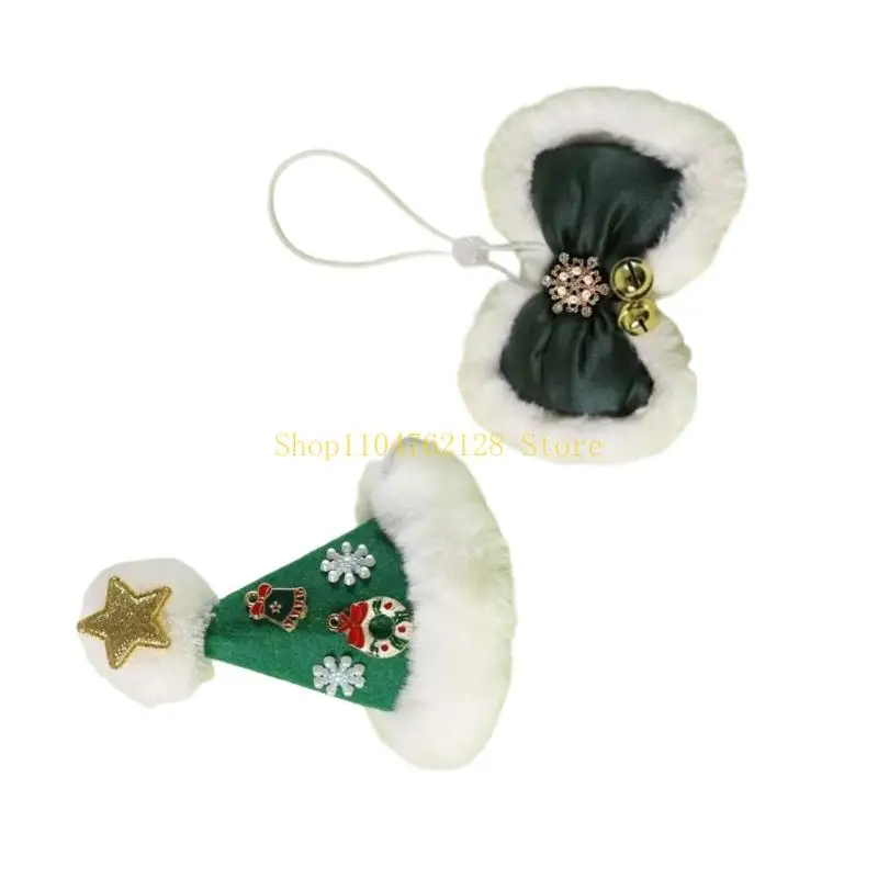 Holiday Pet Hat and Tie Collar Set for Christmas Photos and Costumes Make-Up best sale