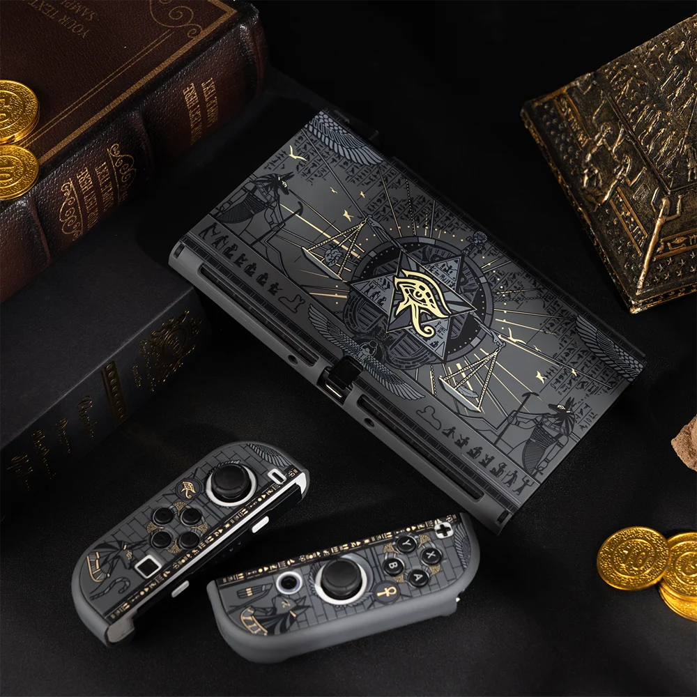 Матовая жесткая передняя задняя крышка, защитная крышка с кристаллами для Nintendo Switch 2/NS Oled JoyCon, защитный чехол для контроллера Cthulhu