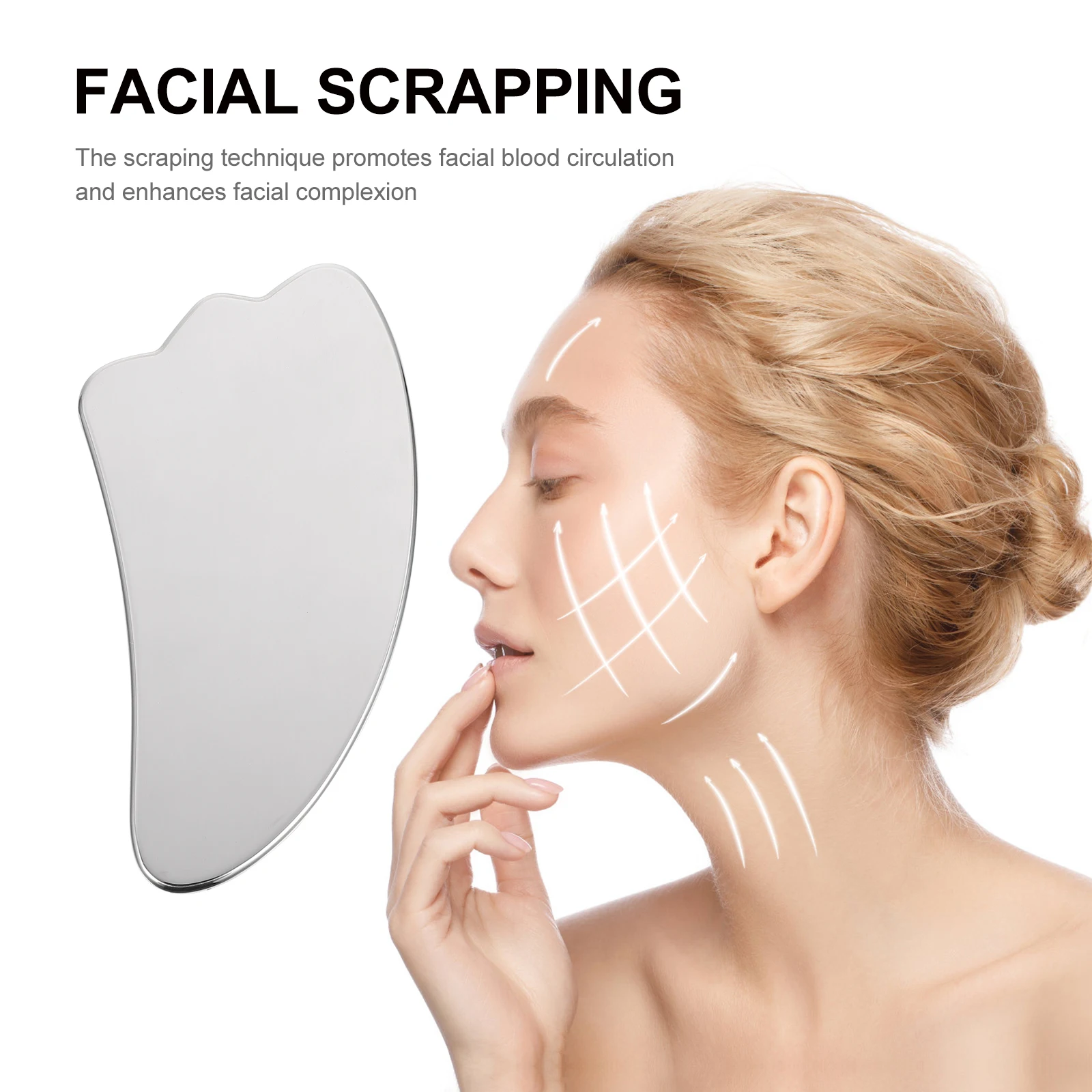 

Stainless Steel Scraper Facial Massager Stainless Steel Face Scraper Body Pain Relief Tool Durable Practical Facial Massage