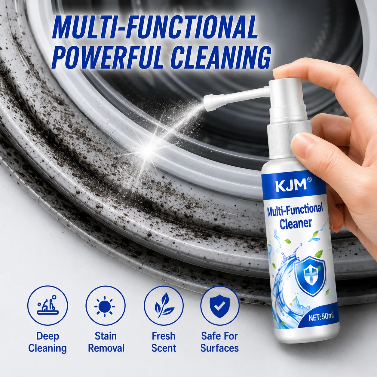 KJM New Multi Purpose Cleaner Spray 50ml Car AC Air Vent Washing Machine Bathroom Kitchen Grease Stain Remover - view 4