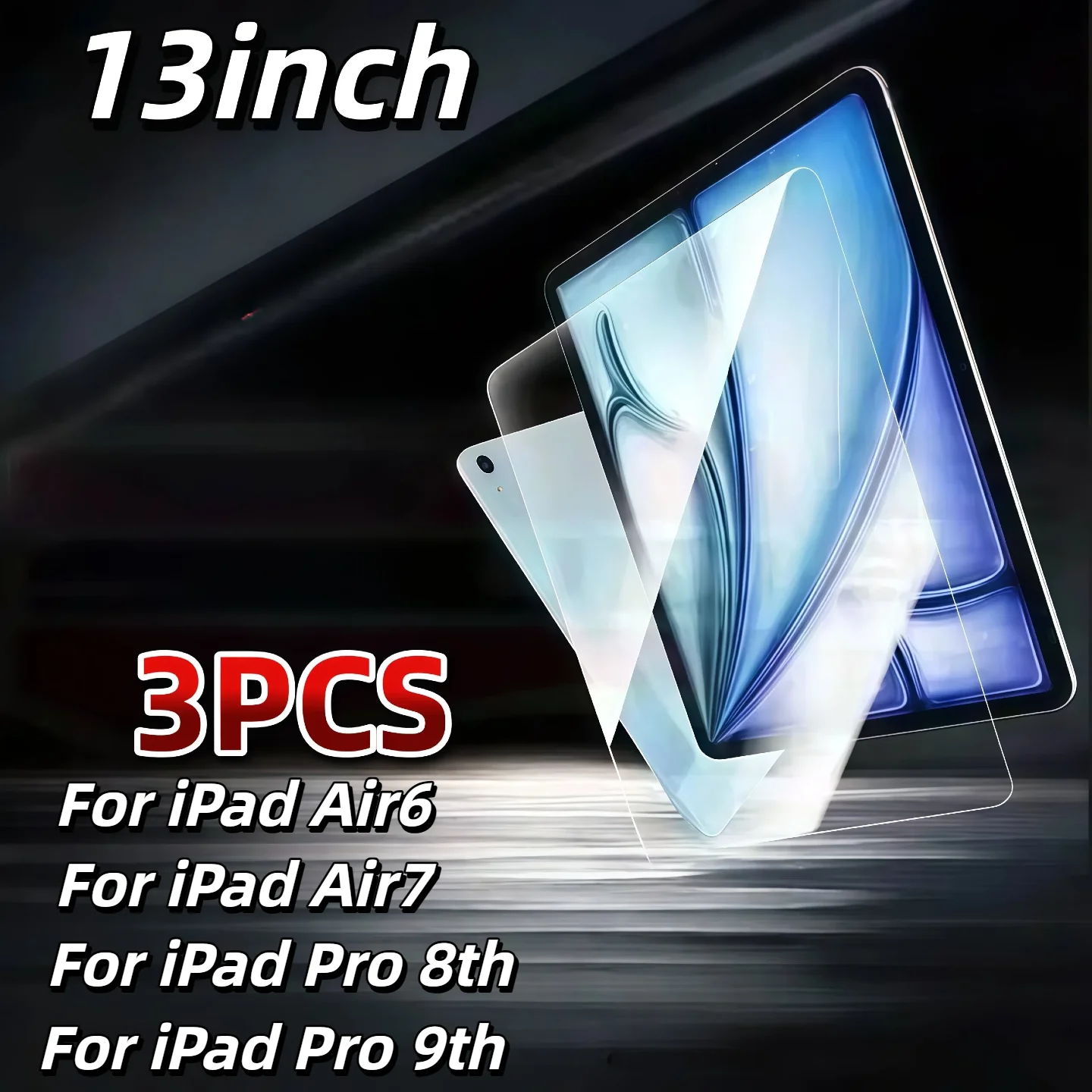 

3PCS 13-inch iPad Pro dust-free chamber iPad Air 13 tempered glass screen protector for Air 6 7 tablet iPad film 13-inch