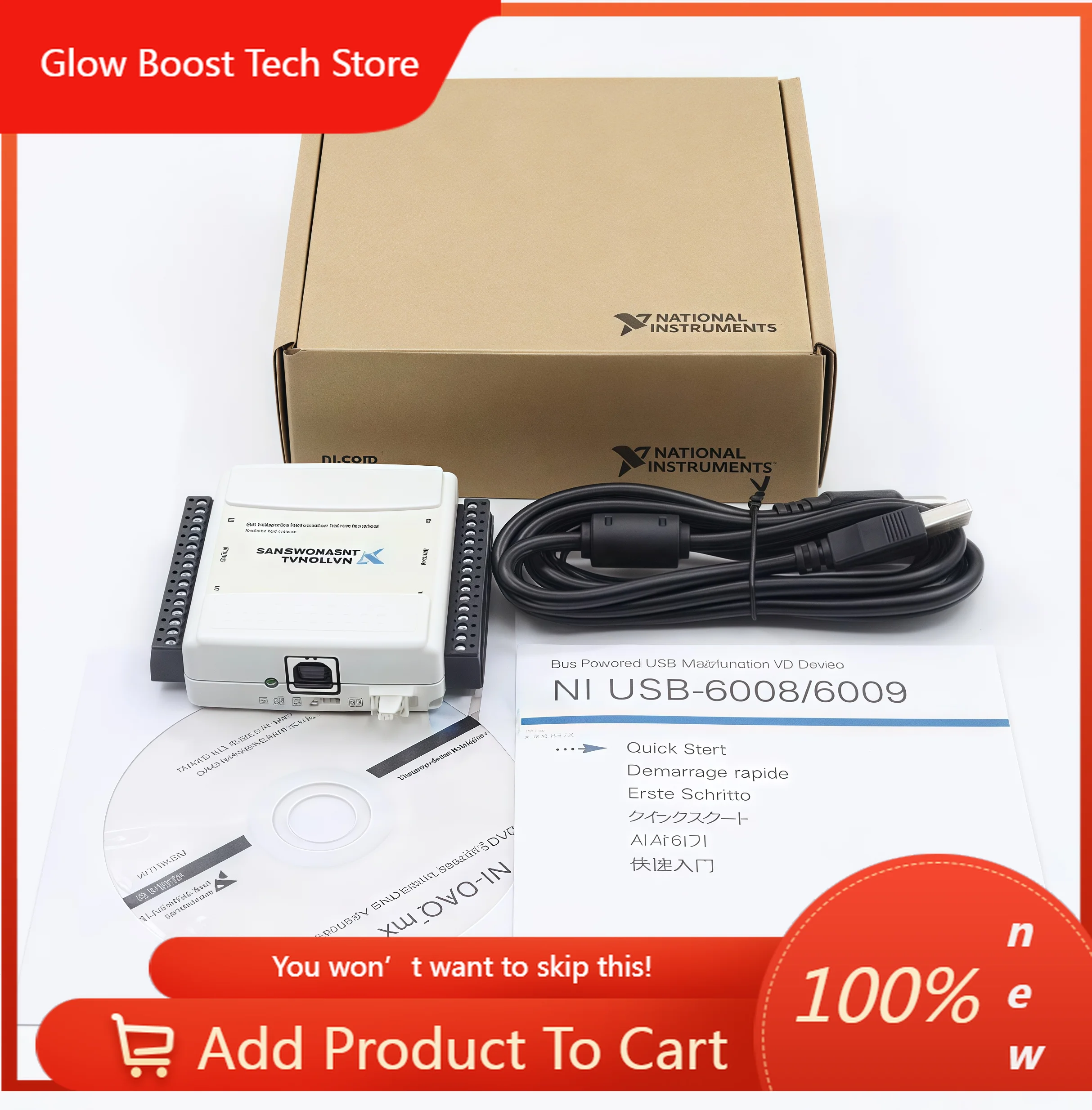 

NYNI USB-6008 USB-6009 data acquisition card multifunction DAQ with terminal block