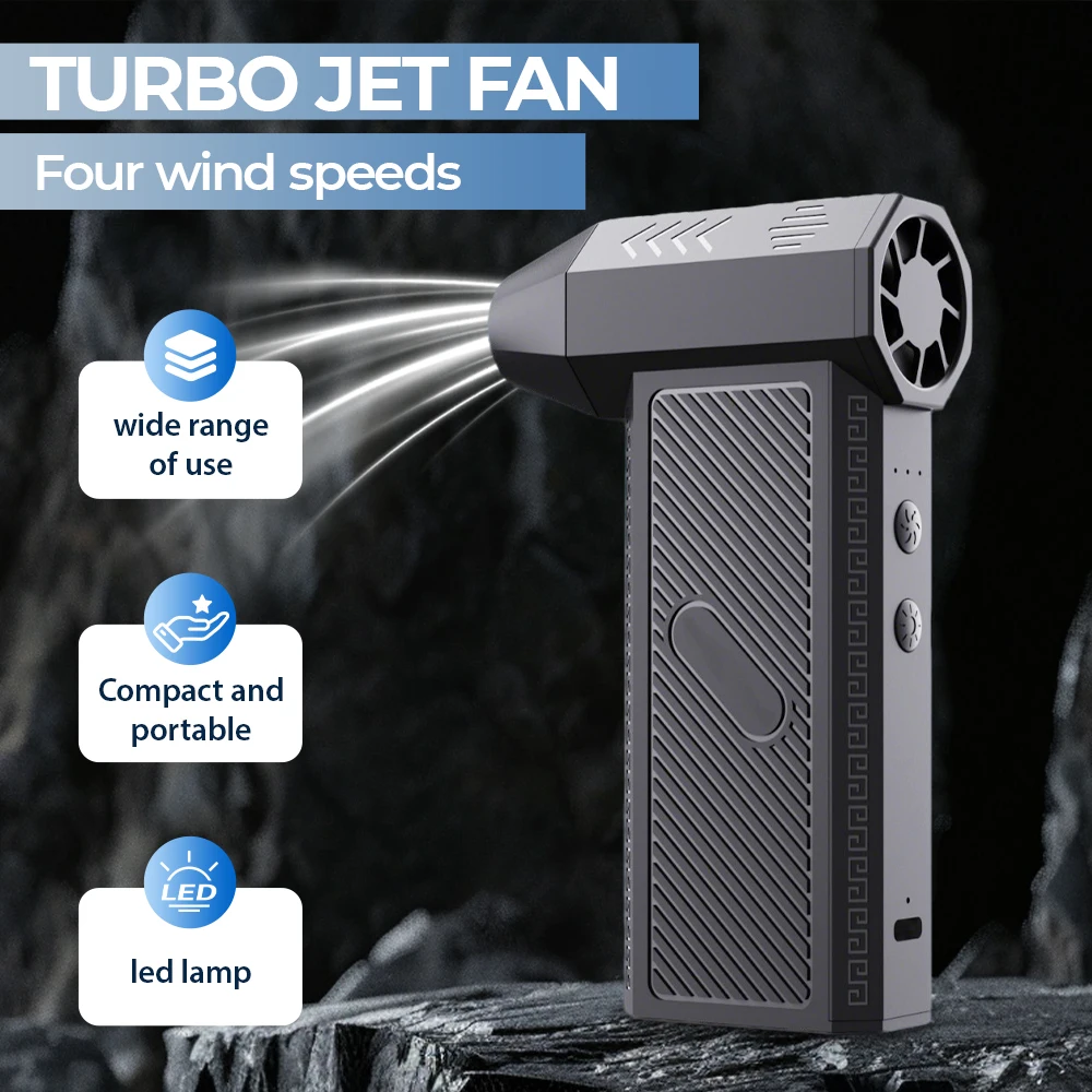 

4 Speeds Adjustable Turbo Jet Fan 1000000RPM Powerful Air Blower Compressed air Duster for Car Dryer/PC/Home Strong Dust Removal