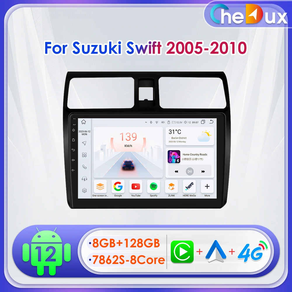 

10.1" Chedux 2Din Android Car Radio for Suzuki Swift 2005 - 2010 UI7862 Multimedia Navi Auto Stereo CarPlay BT GPS RDS DSP