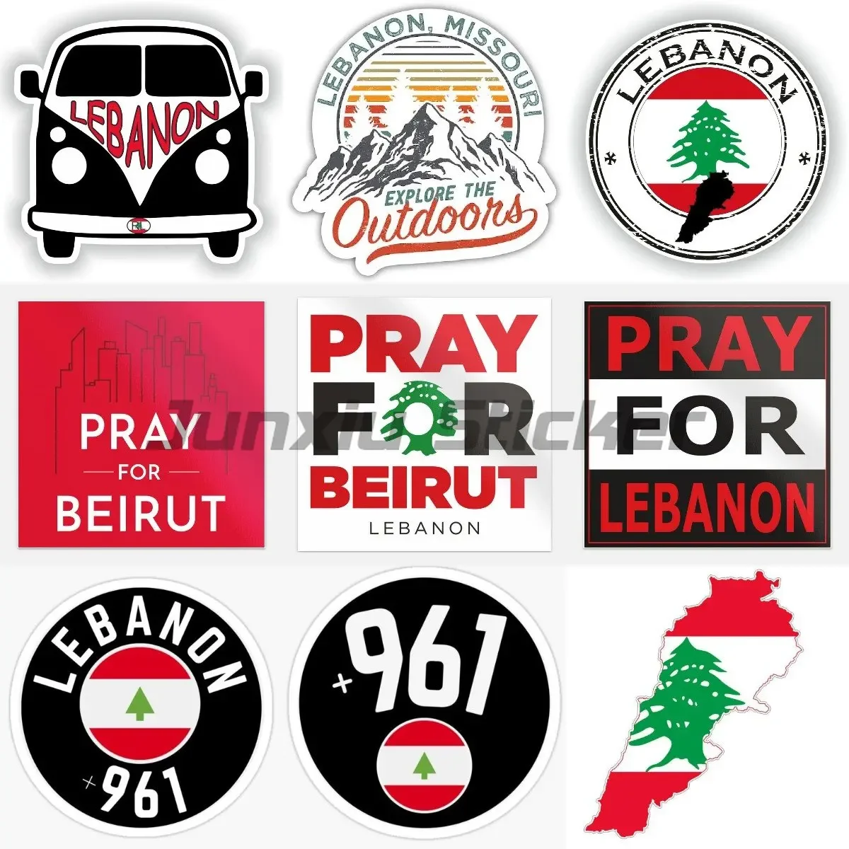 

Lebanese Flag Map National Emblem Wall Window Suitcase Laptop Mirror Scooter Moto Window Trunk Windshield JDM Decal Car Sticker