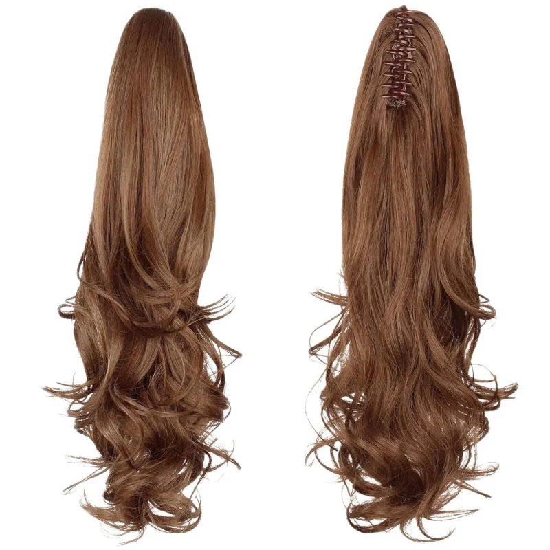 wigs claw clip ponytail high-temperature synthetic hair fluffy bow view 5