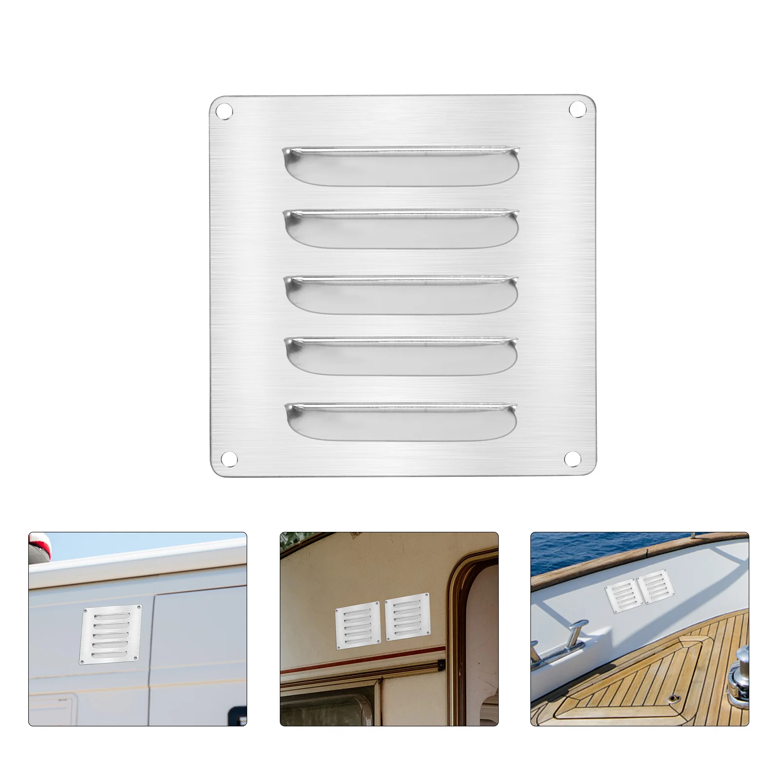 Yacht Hardware Boat Air Vent Dryer Louvered Flush Marine Flat Mesh Stainless Steel Rectangular