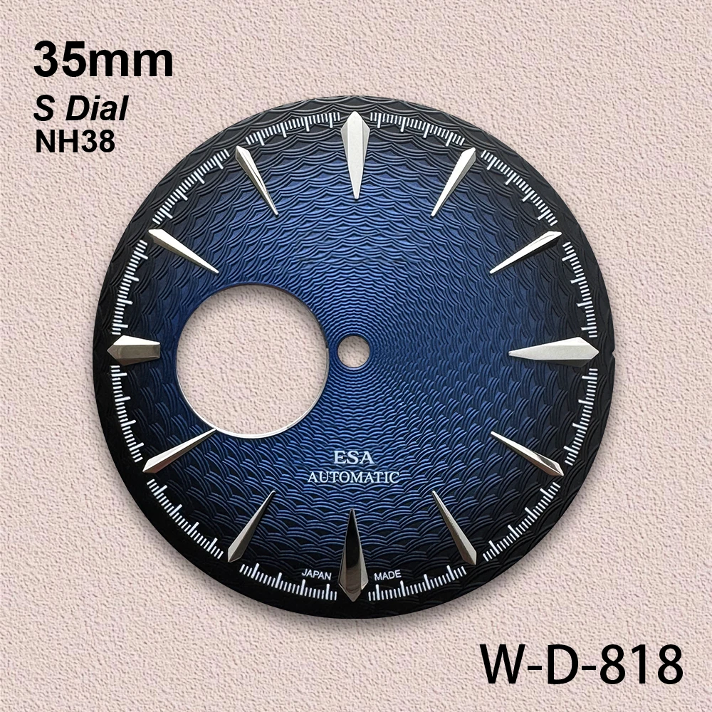 35mm Cocktail Hollow Out S Dial Fit NH35/NH36/NH38 Movement High-Quality Woven Pattern Dial Watch Modification Accessories
