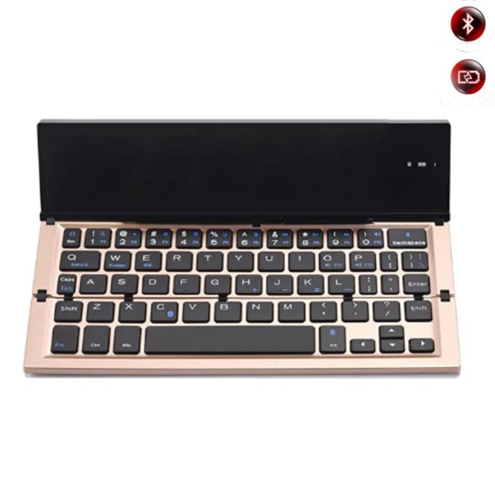 Foldable Wireless Bluetooth Keyboard Rechargeable Mini Portable Tablet Folding Keyboard Compatible Windows Android IOS