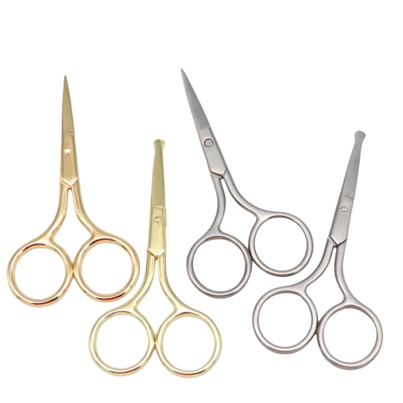 1 個眉毛はさみメイクまつげトリマー顔の毛リムーバーマニキュアはさみ爪キューティクル美容ツール鼻毛安全はさみ