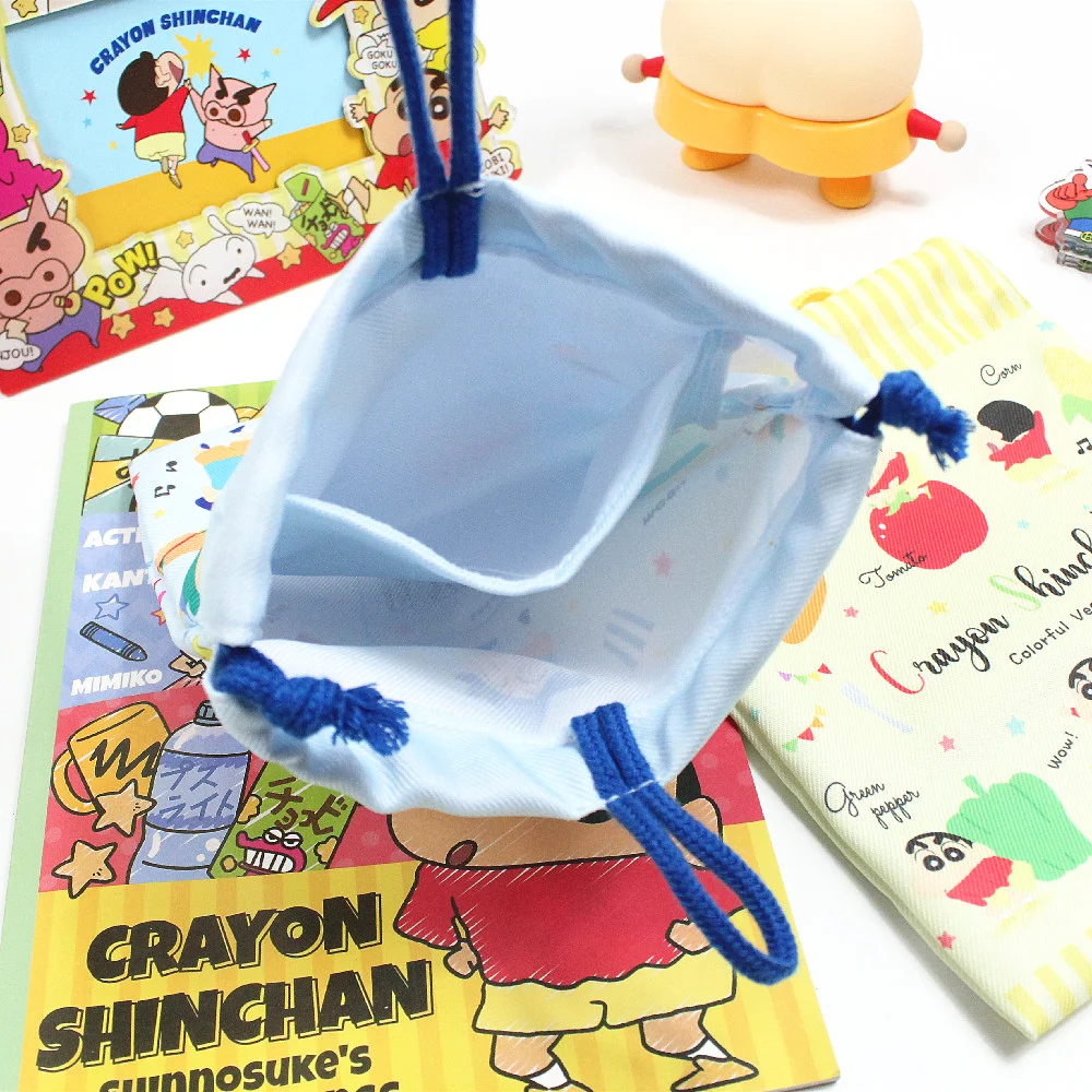 Bolsa con cordón de crayón de dibujos animados Shin-Chan, paquete de gran capacidad de Anime Kawaii, bolsas de almacenamiento de artículos de tocador y cosméticos de viaje para mujer