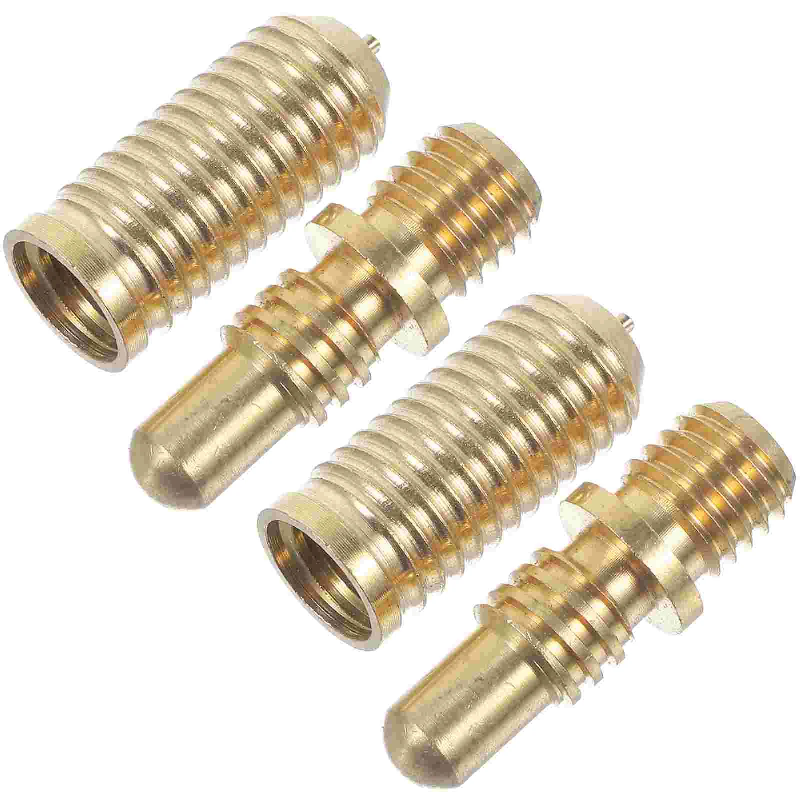 

2 Sets Screws Billiard Cue Extension Joint Parts Coffee Tip Golden Heavy Duty Copper