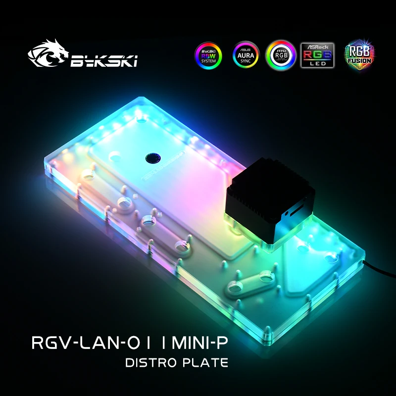 Imagem -05 - Bykski Sistema de Resfriamento Água Placa Hidrovia para Lianli O11 Mini Computador Case para Cpu Gpu Bloco Apoio Ddc Bomba Rgb