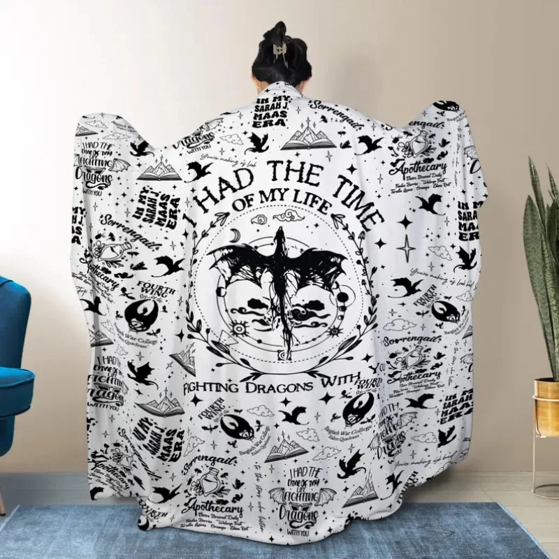 Fantasy Dragon Throw Acotar Decor Dragon Blanket Book Lover Reading Blanket Unique Fandom Gift