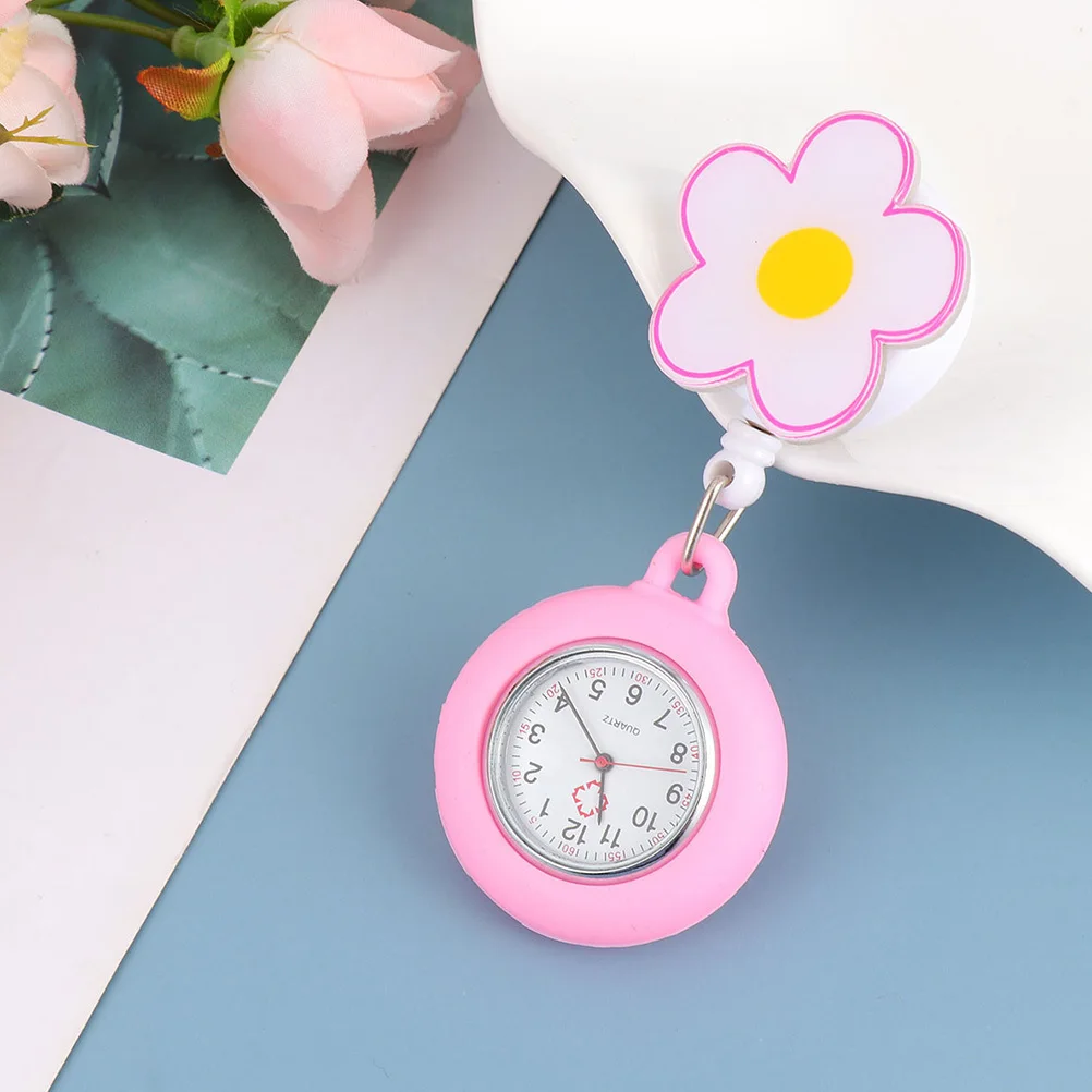 2 قطعة ساعة ممرضة احترافية قوية معلقة قابلة للسحب ساعة جيب للممرضات مع قرص واضح تصميم مريح وخفيف الوزن