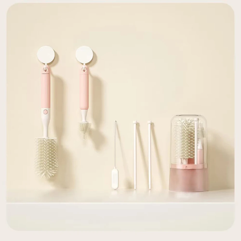 Baby Bottle Brush Multi-Functional Portable High Temperature Resistant Thorough Cleaning Without Hiding Dirt