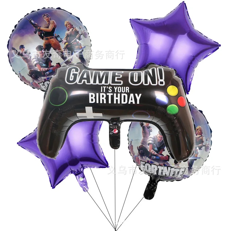 مجموعة بالونات تزيين حفلات أعياد الميلاد للأولاد من Game Fortnite، مجموعة بالونات لتزيين غرفة نوم الأطفال هدية لديكور غرفة نوم الأولاد