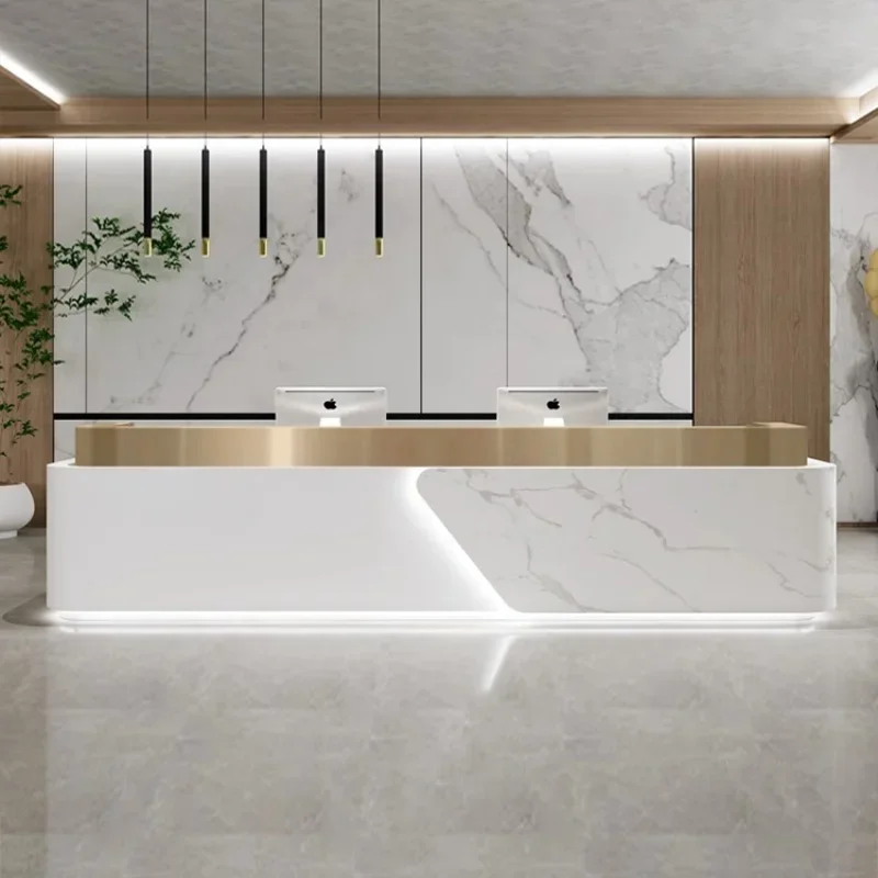 

Italian Style Modern Simplicity Reception Desks Hotel Luxury Beauty Salon Reception Desks Clothing Shop Furniture Recepce HBRD