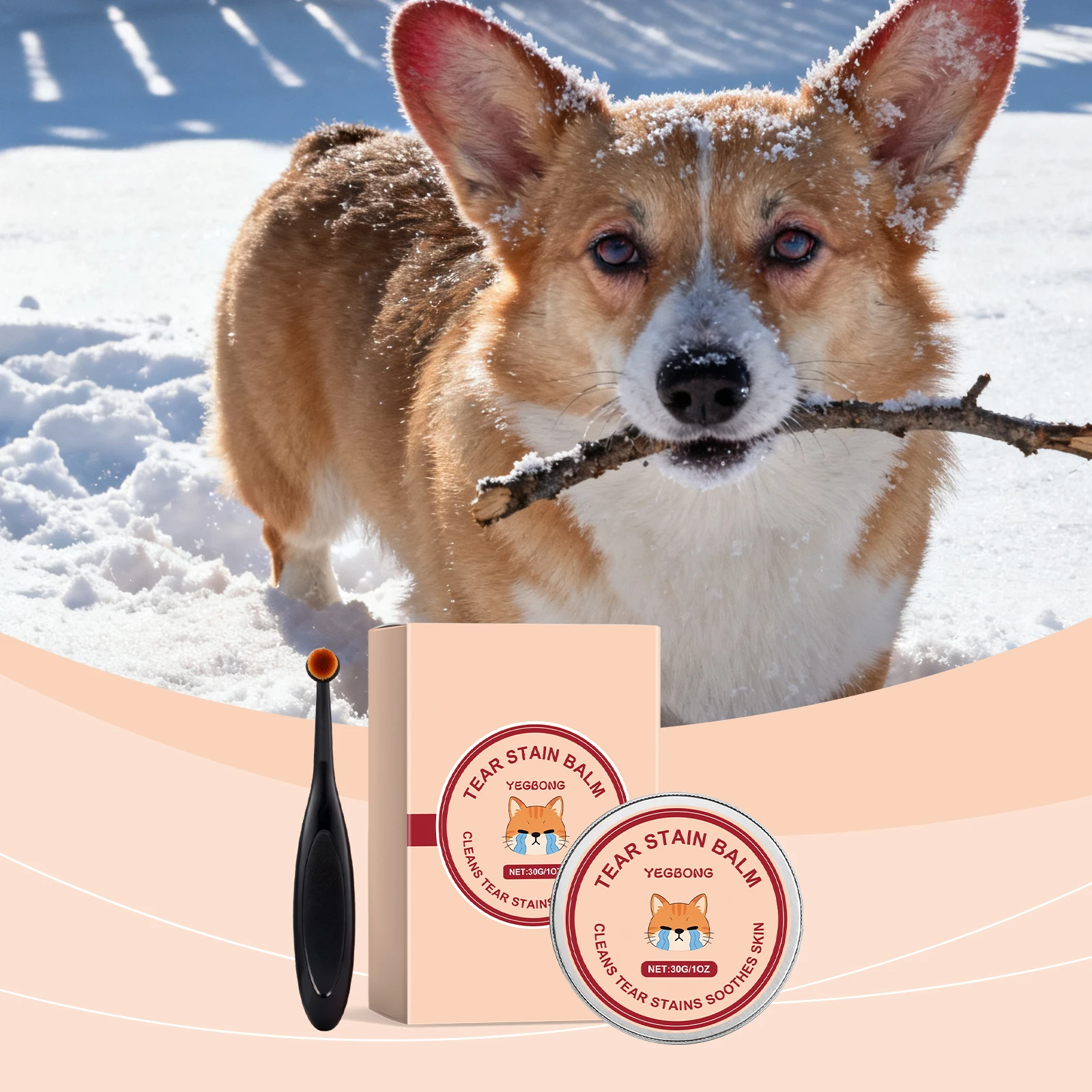 Pet Tear Stain Balm for Cats & Dogs, Gentle Eye Area Cleansing Balm, Moisturize Skin, Reduce Tear Marks & Clean Eye Secretions