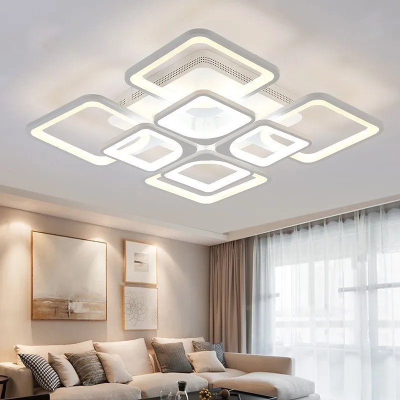 Nordic Square Pendant Light LED Ceiling Lamp Ceiling Chandelier Suitable for Bedrooms Living Rooms Home Lighting Decoration