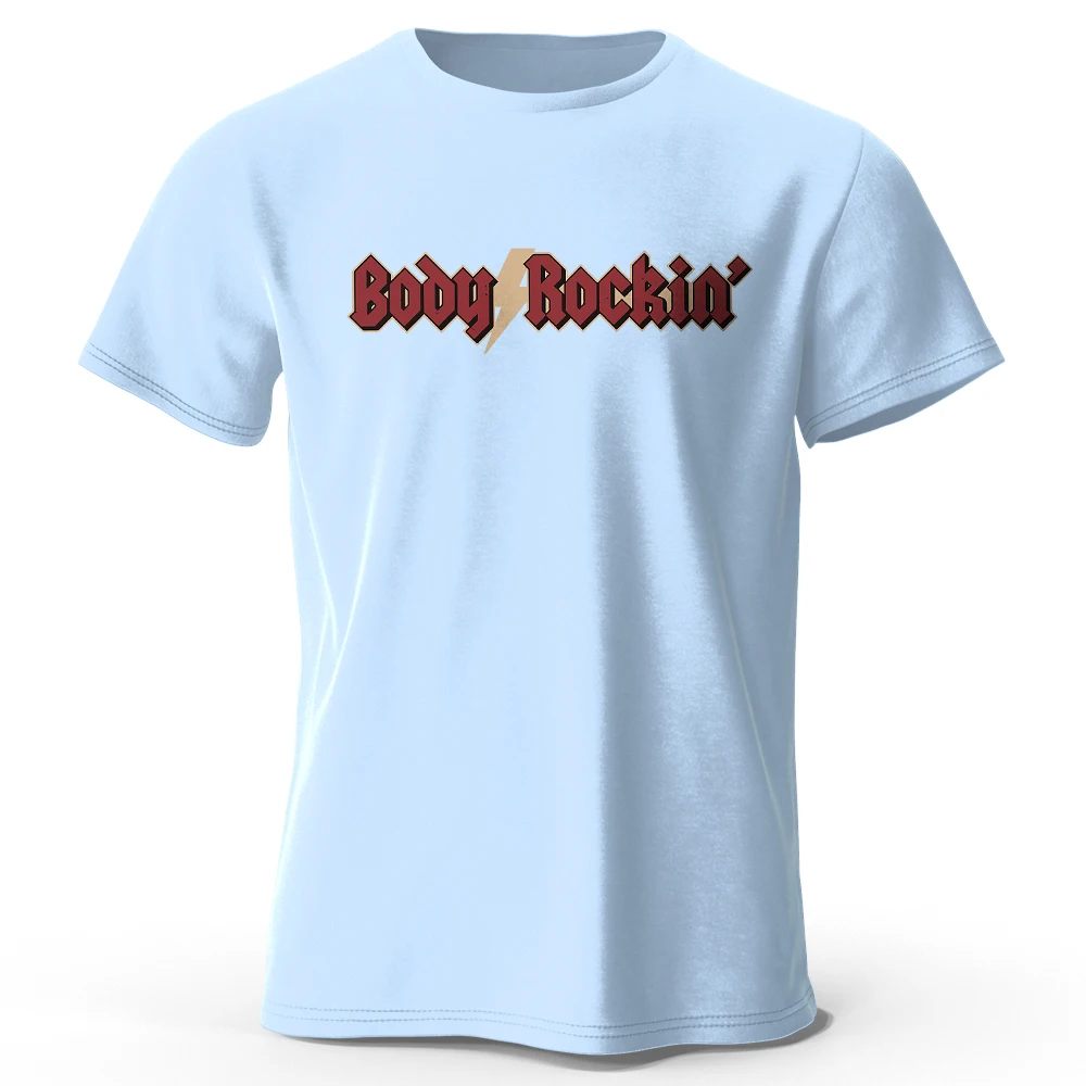 Herren Body Rockin' Bedrucktes T-Shirt aus 100 % Baumwolle, übergroße Disco-Grafik-T-Shirts für Damen, Sommer-Tops, Retro-Streetwear