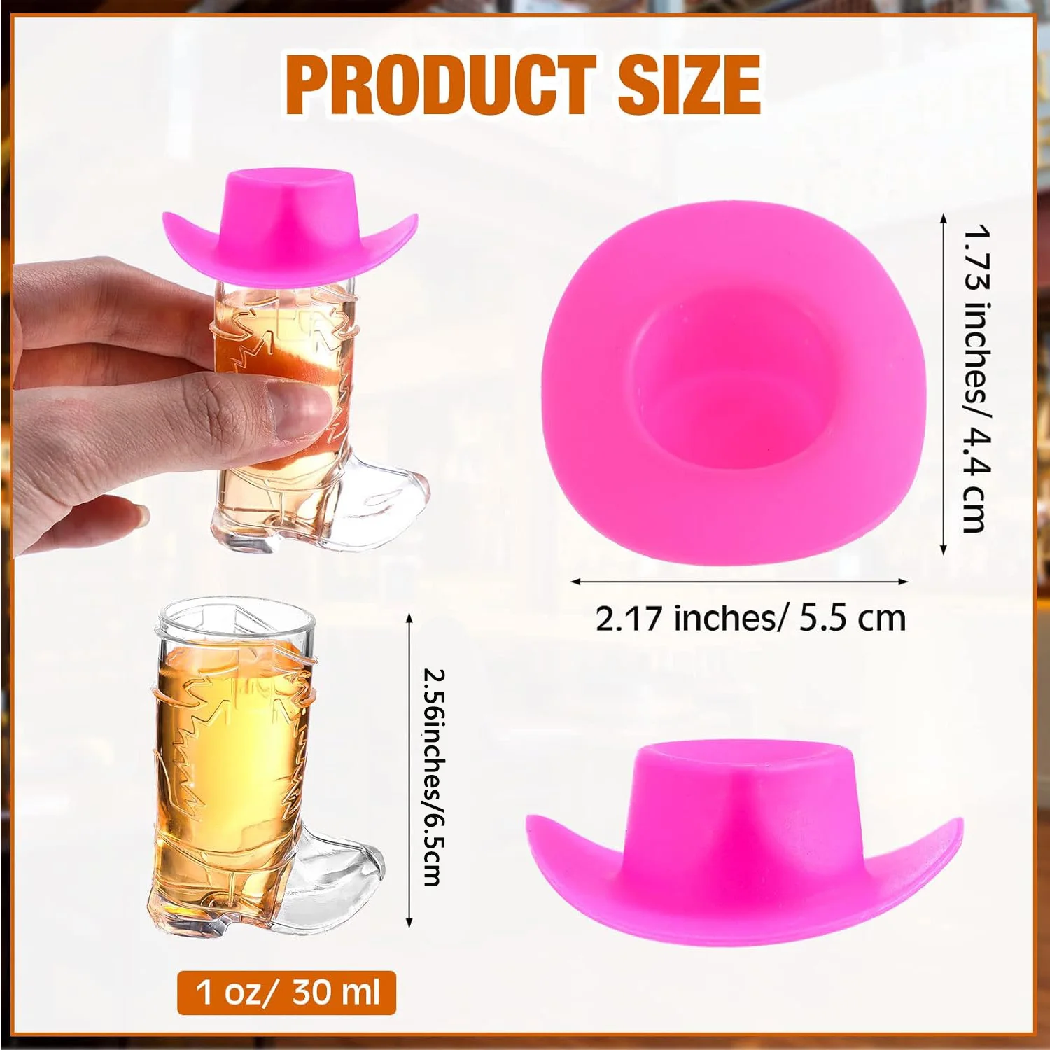 30 Pcs Cowboys Shot Glass Plastic Mini Western Cowgirl Hat and Boot Glasses for Bridegroom Bridal Shower Bachelorette Party view 2
