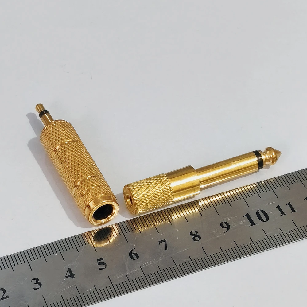 1/5 Stück vergoldeter Mono-Audio-Klinkenadapter, direkt ab Werk, 3,5 mm Stecker/Buchse auf 6,5 mm Stecker/Buchse, Mikrofon-Steckverbinder – Detail 6