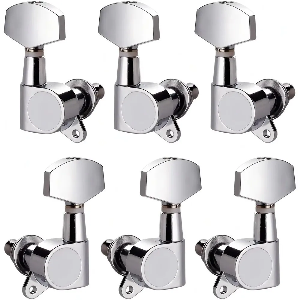 Metal Guitar String Tuning Pegs 3L3R Configuration Machine Head Knob Classical Guitar Tuners Keys Totally Closed Tuning Pegs