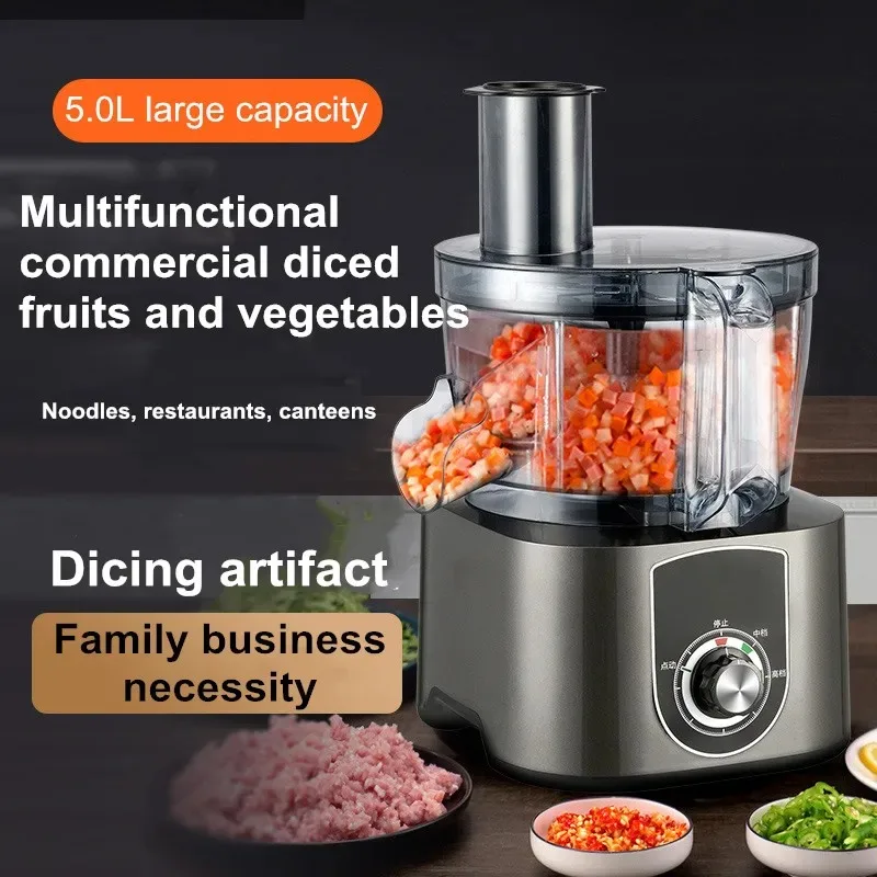 Commercial Vegetable Dicer 1500W Electric 3s Fast Dicing for Potato/Carrot/Onion Electric Vegetable Cutting Machine One-button