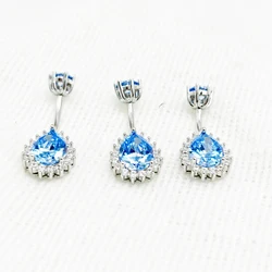 925 Sterling Silver Color Blue Pink Cubic Zircon 14G Navel Piercing belly Jewelry