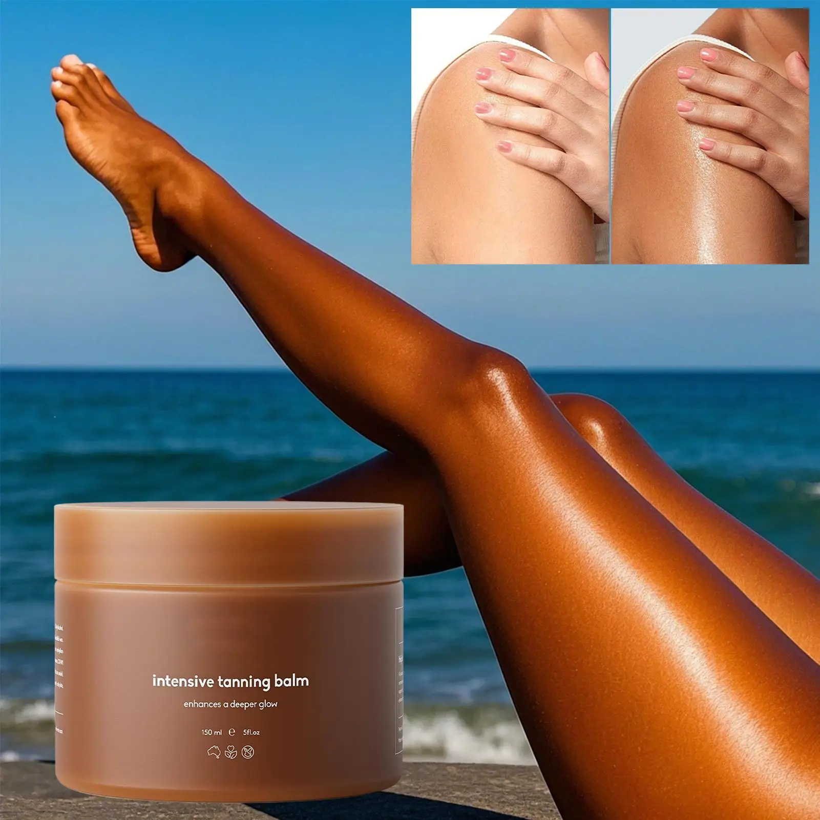 

Sunbed Tanning Lotion Bronze Tanning Butter Intensive Tanning Balm 150ml Organic Nourishing Hydrating Tanning Accelerator Lotion