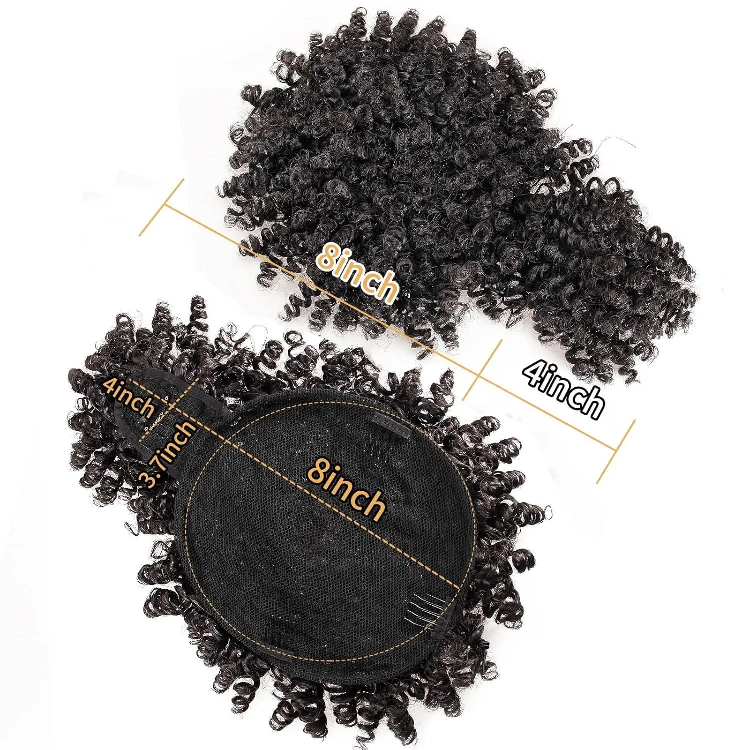 Cola de Caballo con cordón Afro Puff con Clip de pelo rizado en flequillo extensión de cola de caballo corta postizos Updo de chica negra para mujeres