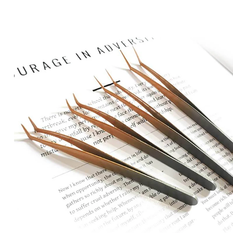 1 Pcs Eyelash Tweezers Eyelash Extension Supplies Tool Gradient Eyelash Extension Tweezers Stainless Steel 3D Precise Clip