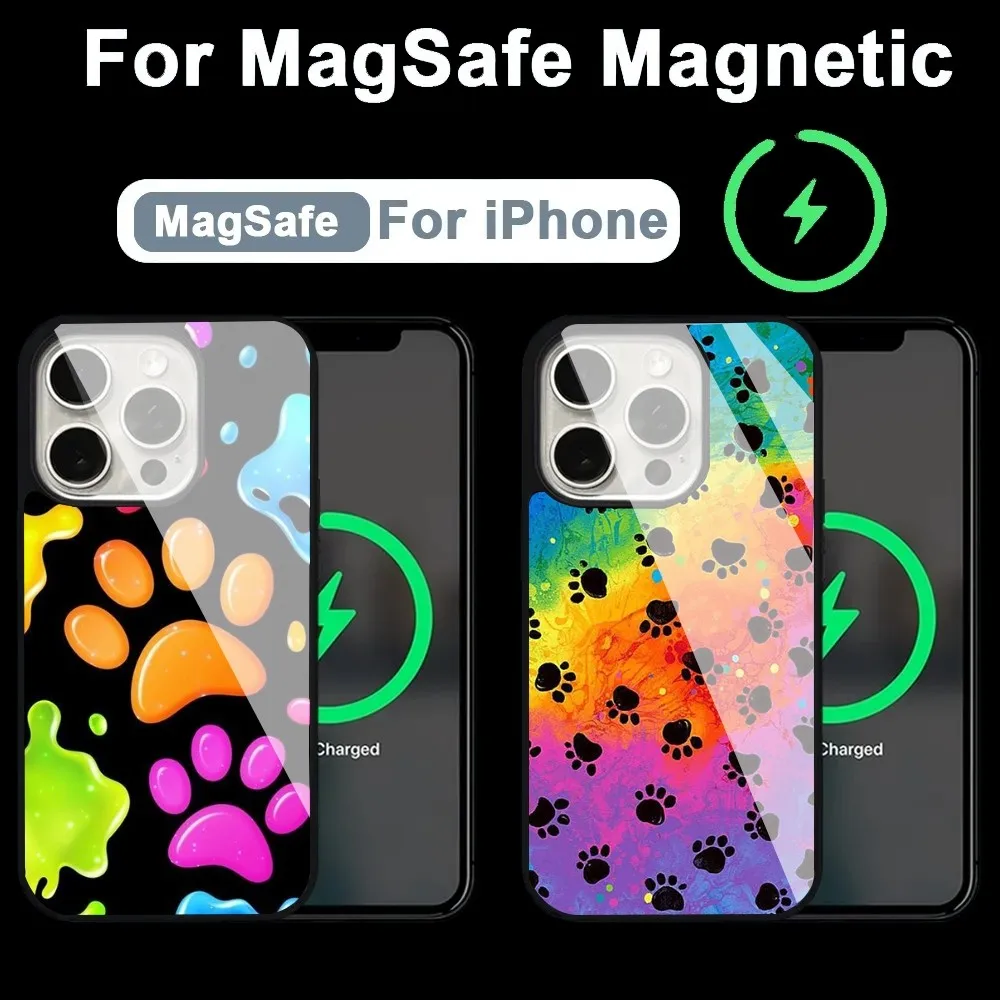 

Dog Paw Phone Case Alex Mirror For Magsafe Wireless Charging Caver For IPhone 14 15 16 Pro Max 11 12 Mini