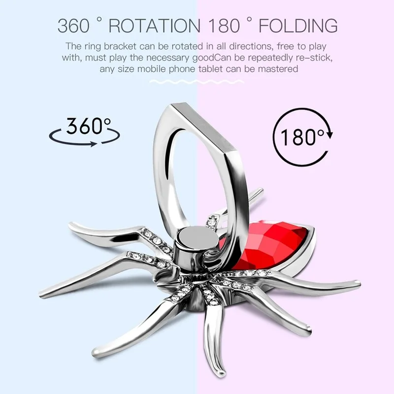 Mobile Spider Ring Phone Holder Luxury Diamond Cell Phone Finger Grip Holder for IPhone 360 Phone Expanding Stand Finger Holder
