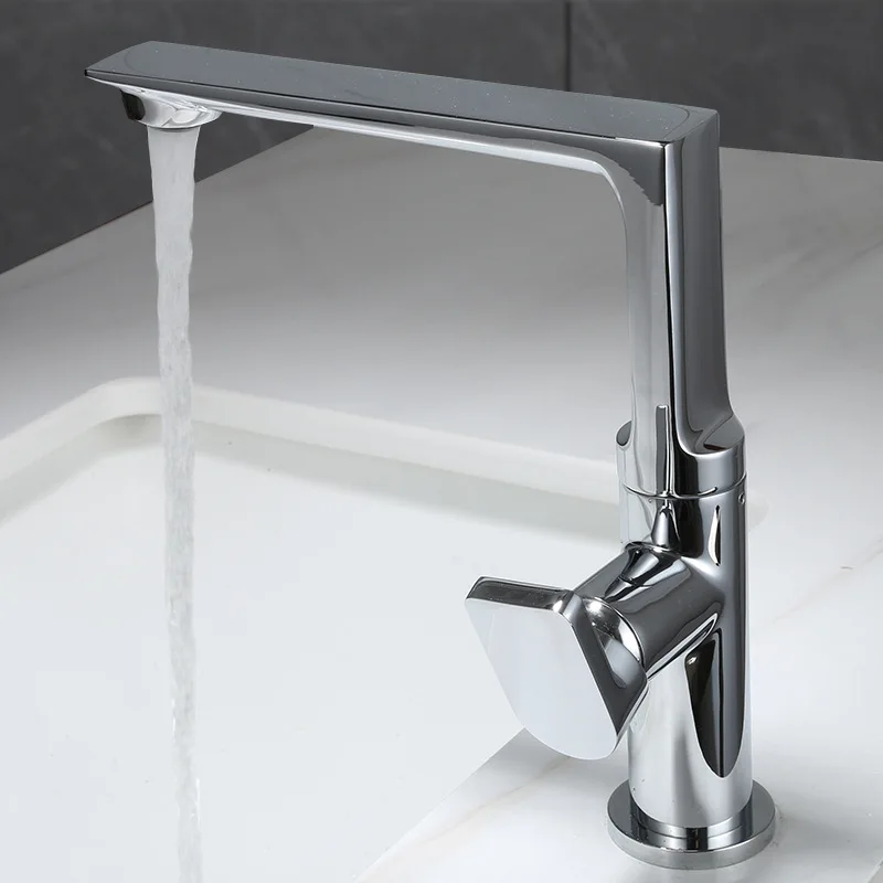 Nieuwe Aankomst Gootsteen Kraan Badkamer Warm En Koud Goud Enkele Hendel Wastafel Water Mixer Tap Badkamer Messing Wit Borstel Goud Mixer